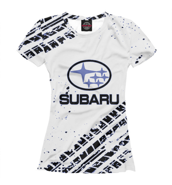 Женская футболка с изображением Subaru цвета Белый
