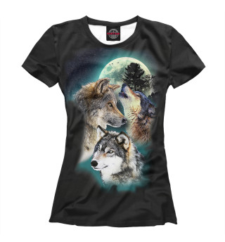 Женская футболка Волки