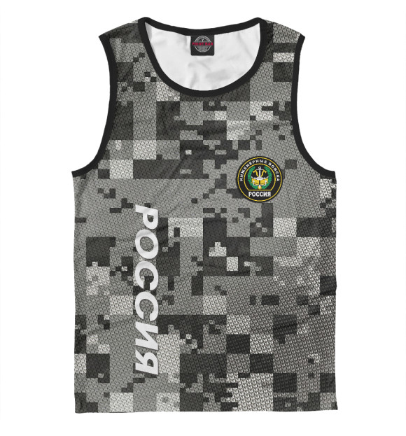 Мужская майка с изображением Инженерные войска цвета Белый