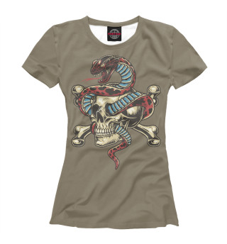 Женская футболка Череп змей