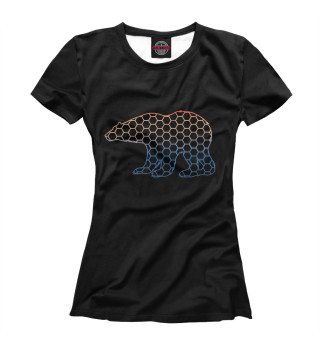 Женская футболка Гексагональный медведь