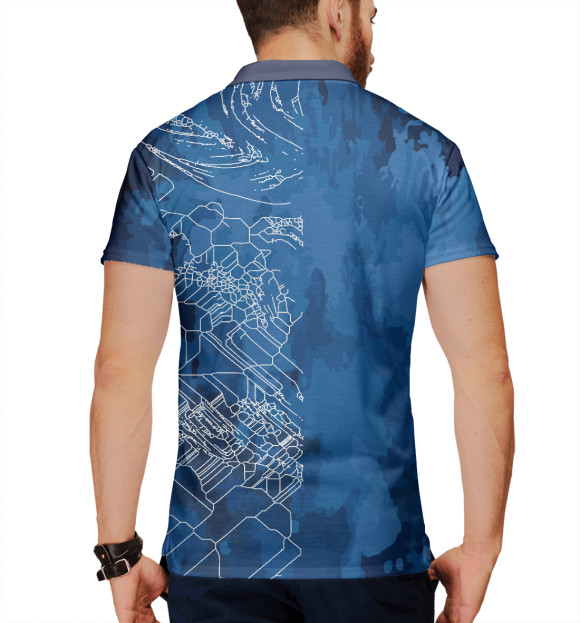 Мужское поло с изображением Life цвета Белый