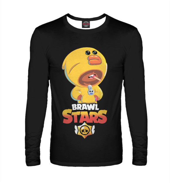 Мужской лонгслив с притом Brawl Stars SALLY цвета Белый Мужской лонгслив с изображением Brawl Stars SALLY цвета Белый