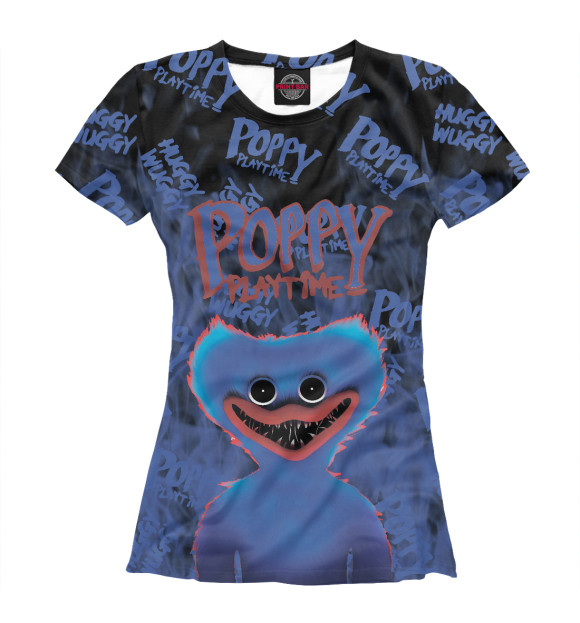 Футболка для девочек с изображением Poppy Playtime цвета Белый