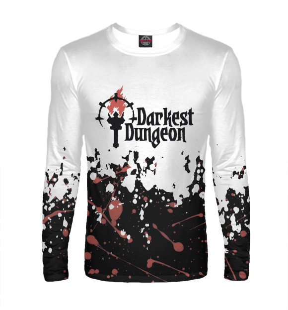 Мужской лонгслив с притом Darkest Dungeon цвета Белый Мужской лонгслив с изображением Darkest Dungeon цвета Белый