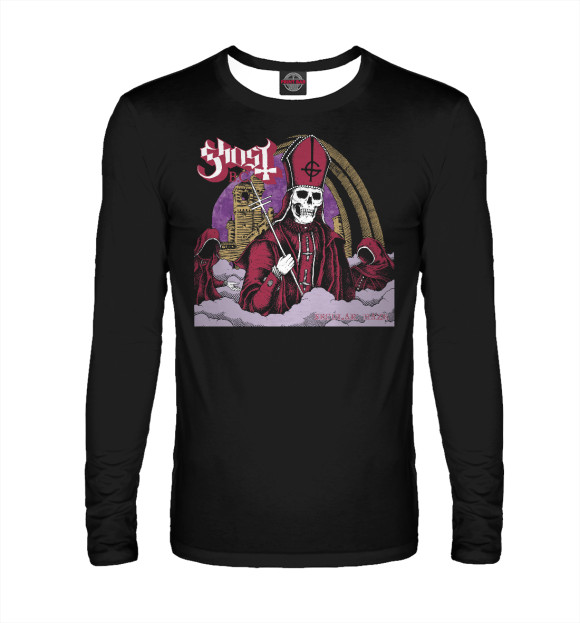 Мужской лонгслив с изображением Ghostb цвета Белый