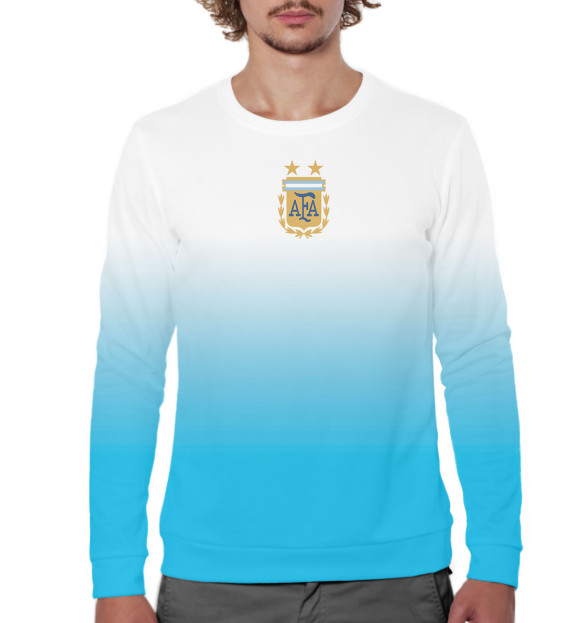 Мужской свитшот с изображением Сборная Аргентины цвета Белый
