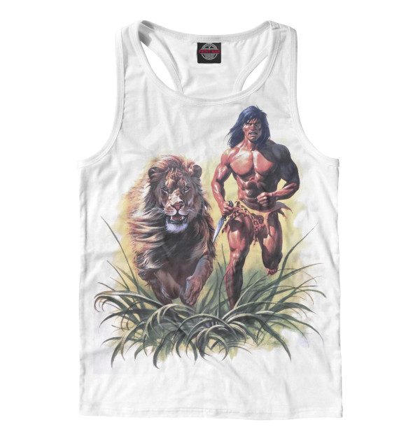 Мужская майка-борцовка с изображением Маугли цвета Белый