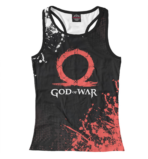 Женская майка-борцовка с изображением God of War цвета Белый