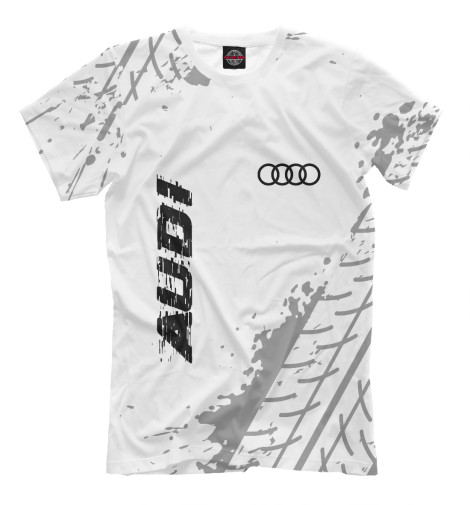 футболки print bar audi speed tires на белом Футболки Print Bar Audi Speed Tires на белом (следы шин)