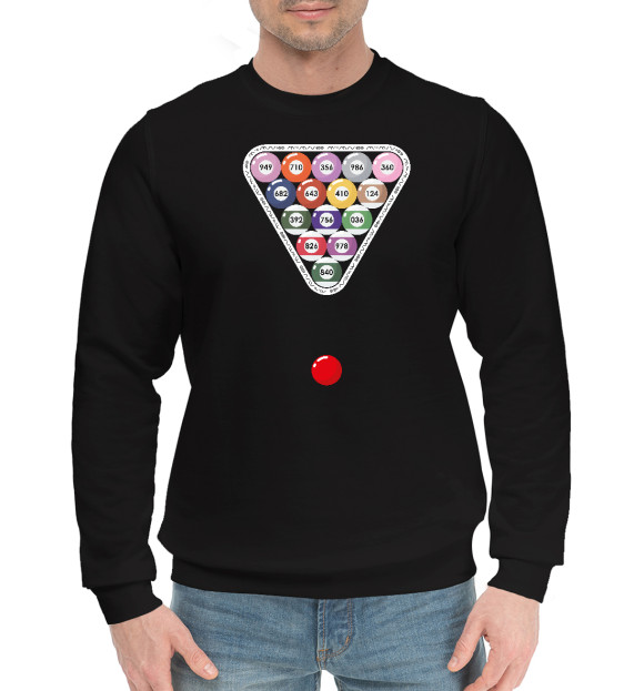 Мужской хлопковый свитшот с изображением Das Billard цвета Черный
