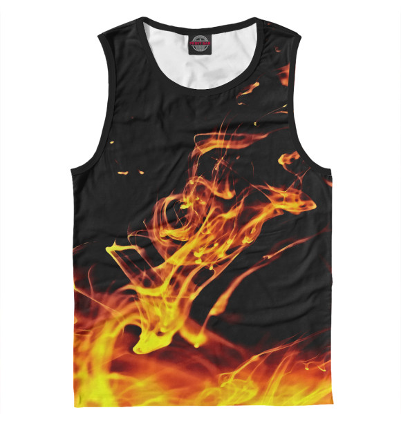 Мужская майка с изображением В огне цвета Белый