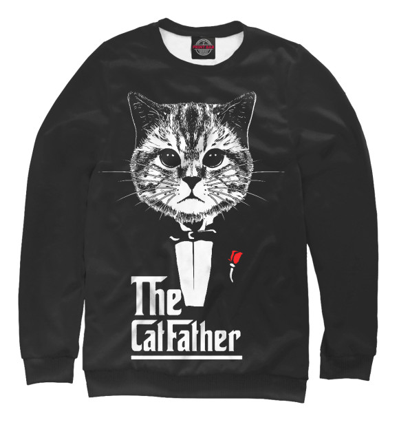 Женский свитшот с изображением The CatFather цвета Белый