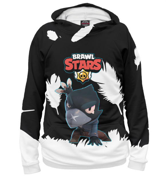 Женское худи с изображением BRAWL STARS CROW цвета Белый