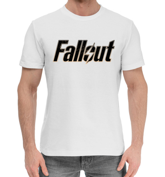 Мужская хлопковая футболка с изображением Fallout цвета Белый