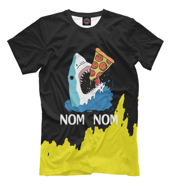Футболка для мальчиков с изображением Pizza Shark цвета Белый