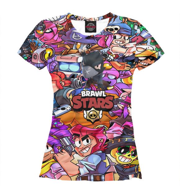 Футболка для девочек с изображением Brawl Stars CROW цвета Белый