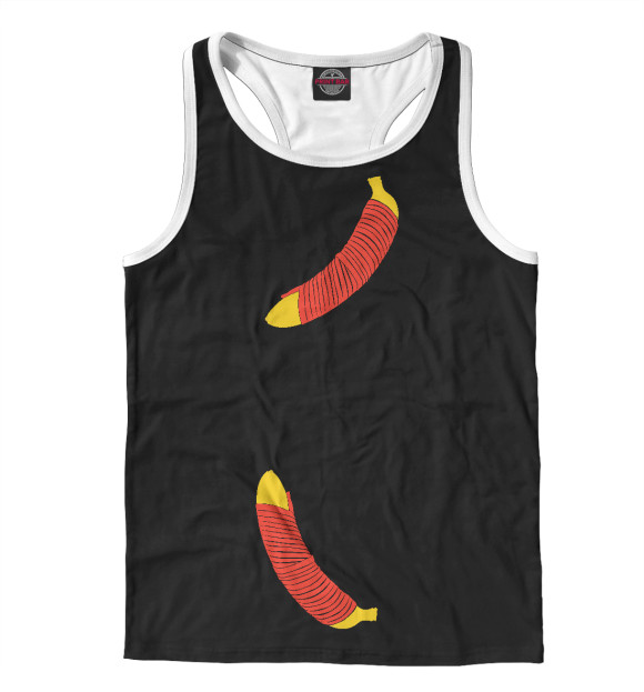 Мужская майка-борцовка с изображением Банан в бинтах цвета Белый