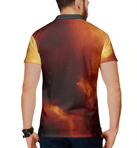 Мужское поло с притом Geometry Dash цвета Белый Мужское поло с изображением Geometry Dash цвета Белый