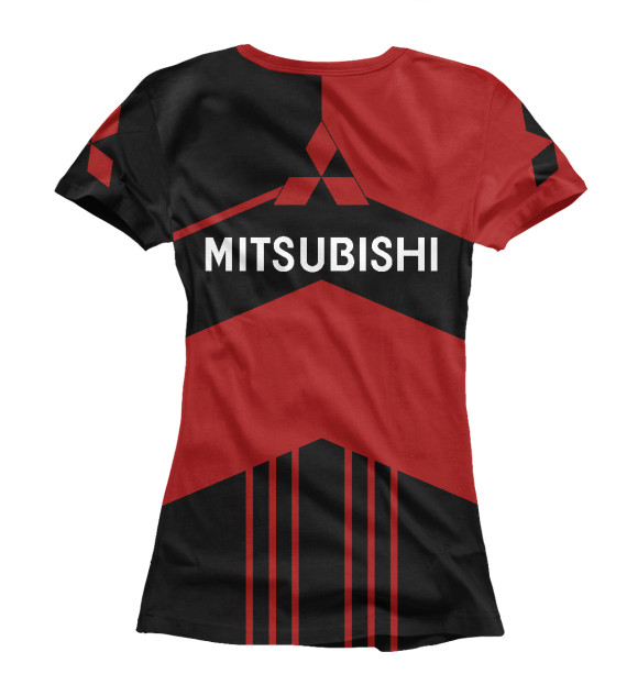 Женская футболка с изображением Mitsubishi цвета Белый