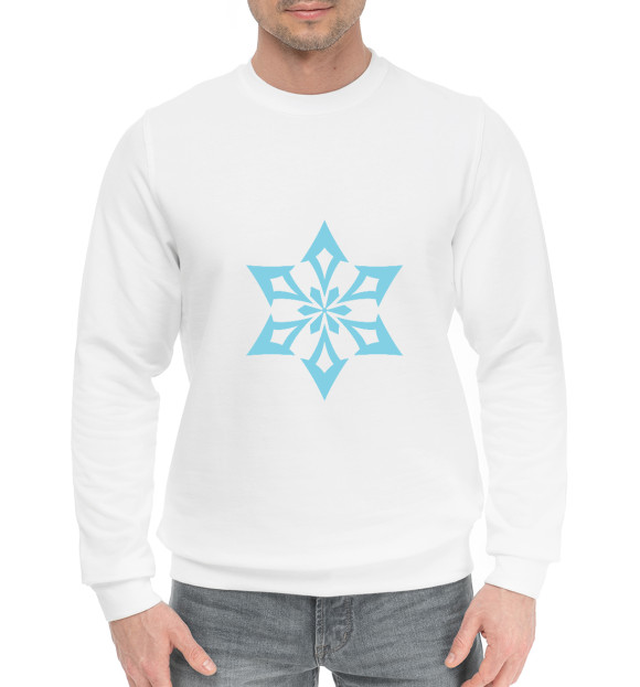 Мужской хлопковый свитшот с изображением Genshin Impact, Cryo цвета Белый