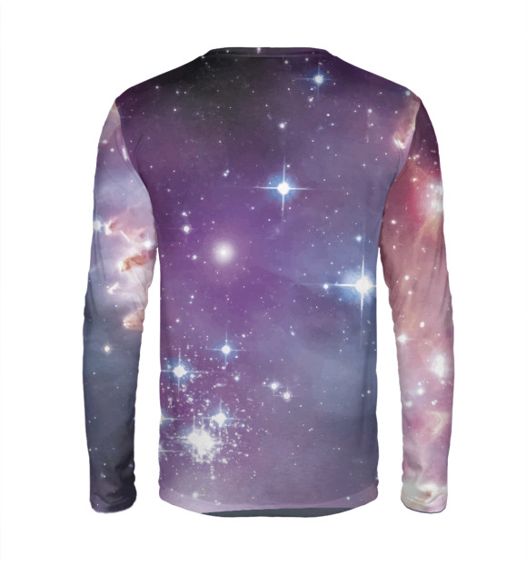 Мужской лонгслив с изображением Панда бравый космонавт цвета Белый