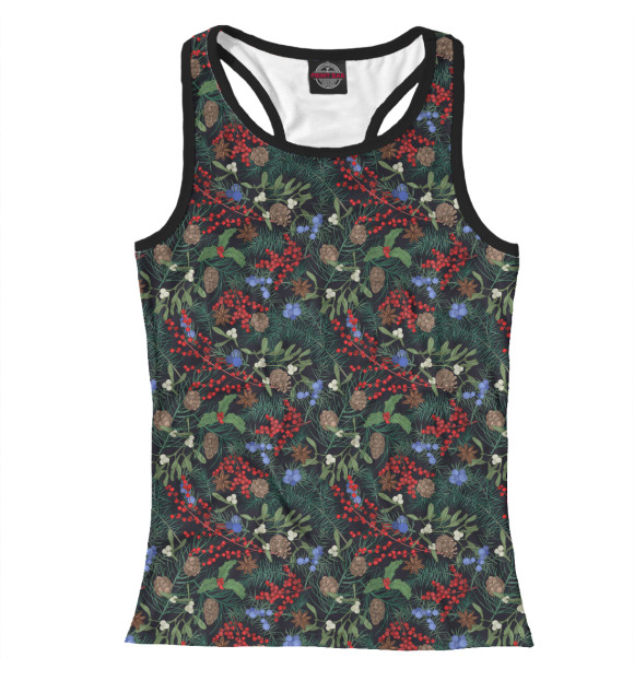 Женская майка-борцовка с изображением Новый Год цвета Белый