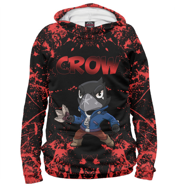 Женское худи с изображением Brawl Stars Crow цвета Белый