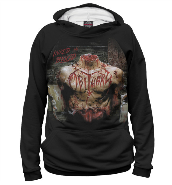 Женское худи с изображением Obituary цвета Белый