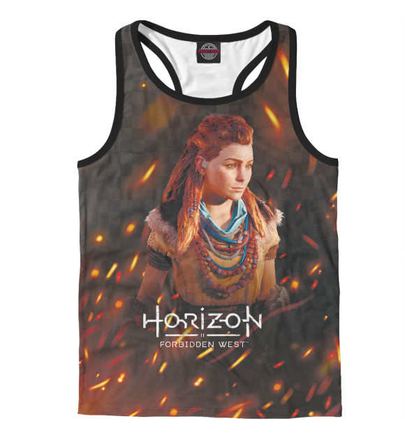 Мужская майка-борцовка с изображением Horizon Forbidden West цвета Белый
