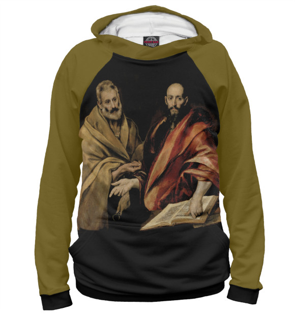 Мужское худи с изображением Философы цвета Белый