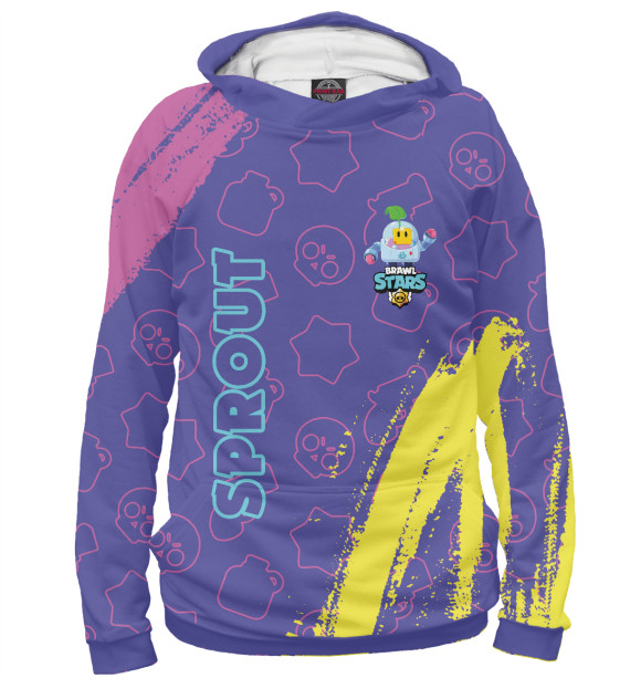 Женское худи с изображением Brawl Stars Sprout цвета Белый