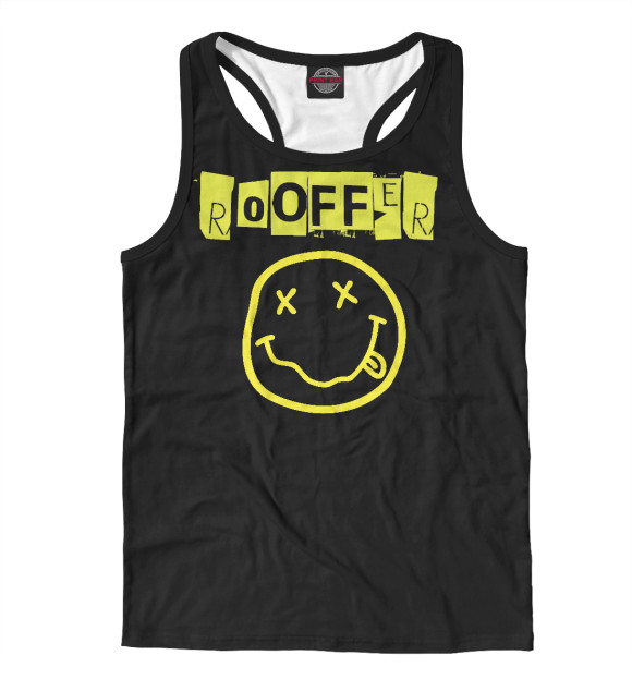 Мужская майка-борцовка с изображением Rooffer Grunge цвета Белый