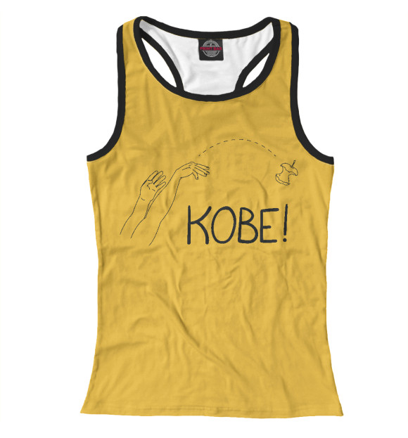 Женская майка-борцовка с изображением Kobe цвета Белый