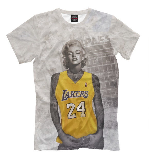 Мужская футболка с изображением Lakers 24 Marilyn цвета Белый