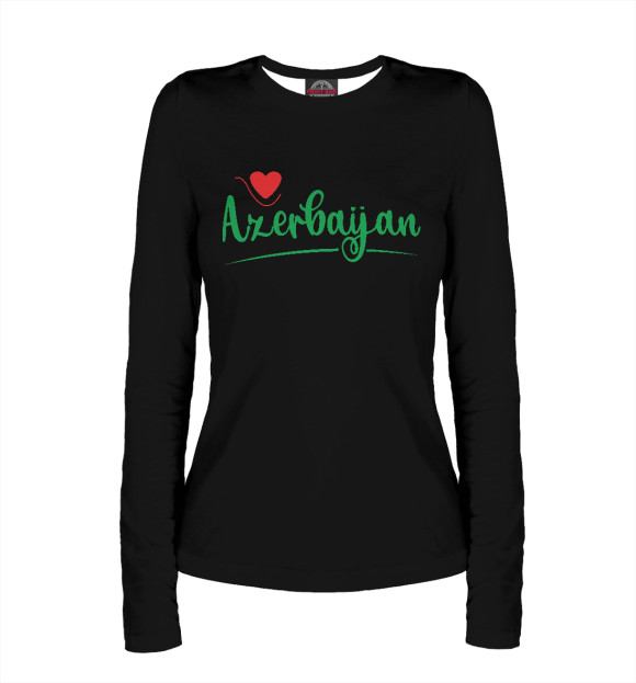 Женский лонгслив с изображением Love Azerbaijan цвета Белый