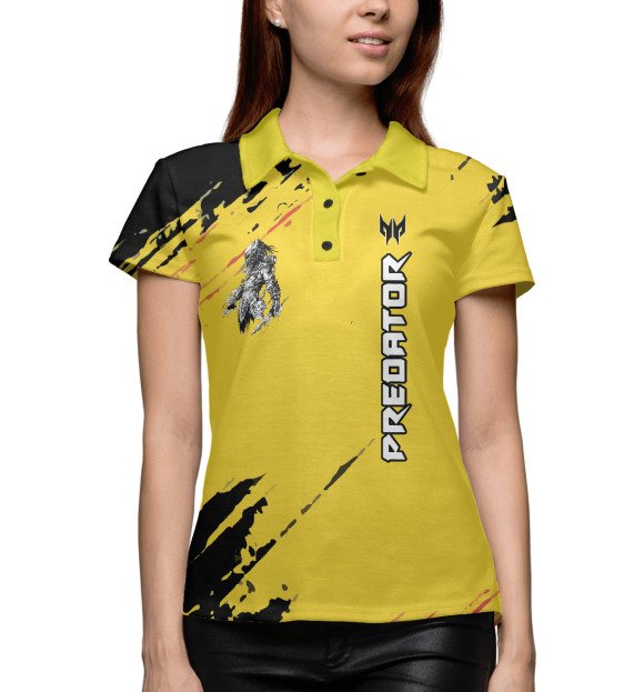 Женское поло с изображением Predator цвета Белый
