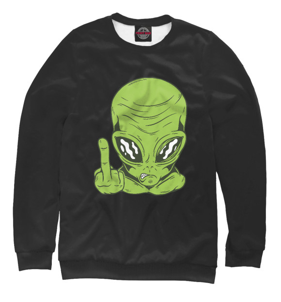 Свитшот для девочек с изображением Alien fuck off цвета Белый