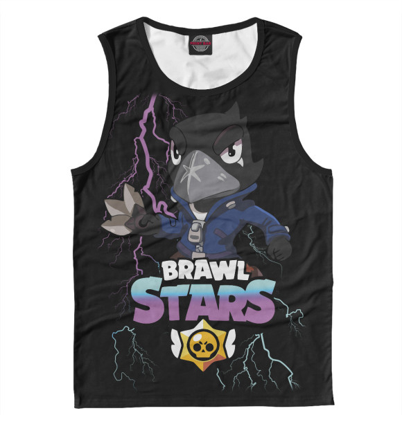Мужская майка с изображением Brawl Stars Crow цвета Белый