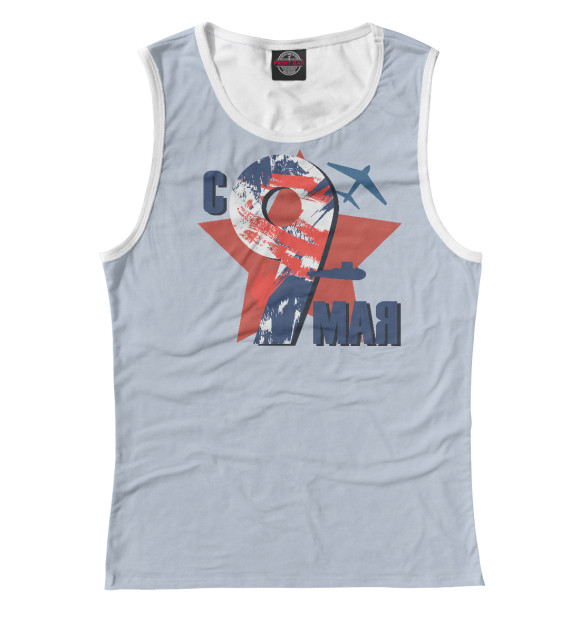 Майка для девочки с изображением 9 мая цвета Белый