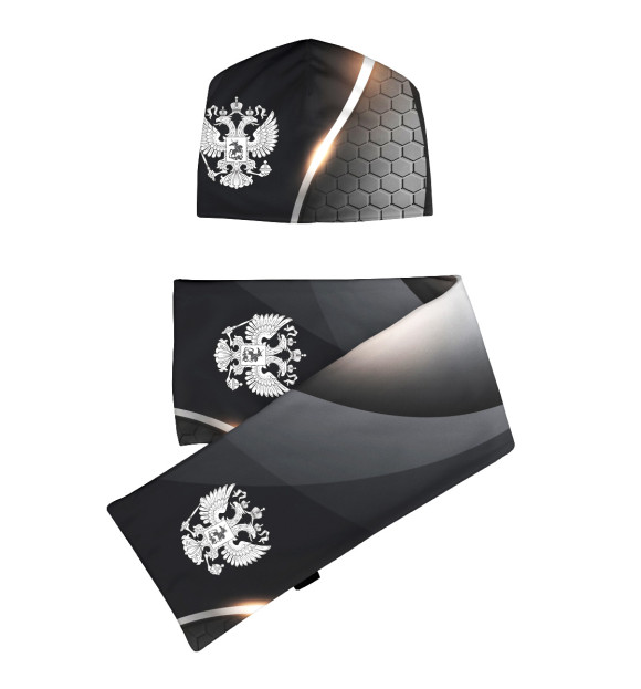 Шарф с изображением Будущая Россия | Нано символика цвета Белый