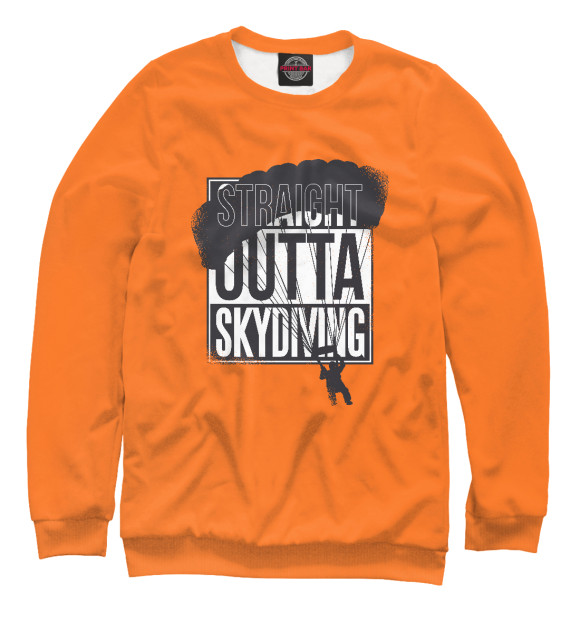 Свитшот для мальчиков с изображением Straight outta skydiving цвета Белый