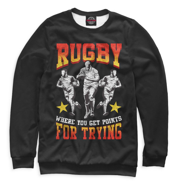 Свитшот для мальчиков с изображением Rugby For Trying цвета Белый