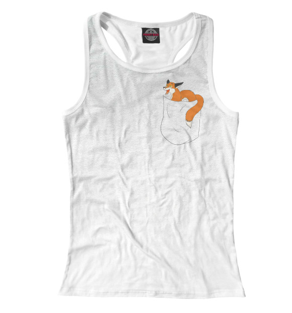 Женская майка-борцовка с изображением Pipefox in a Pocket цвета Белый