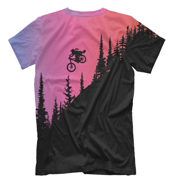 Мужская футболка с изображением Downhill Rider цвета Белый