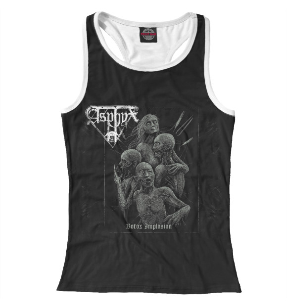 Женская майка-борцовка с изображением Asphyx цвета Белый