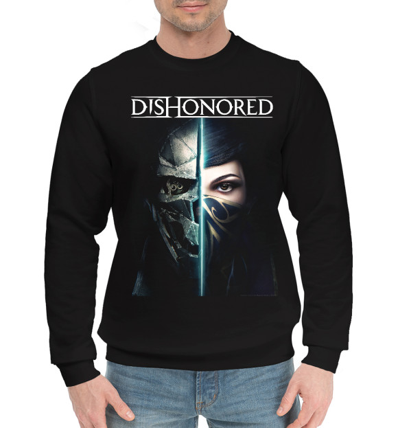 Мужской хлопковый свитшот с изображением Dishonored цвета Черный