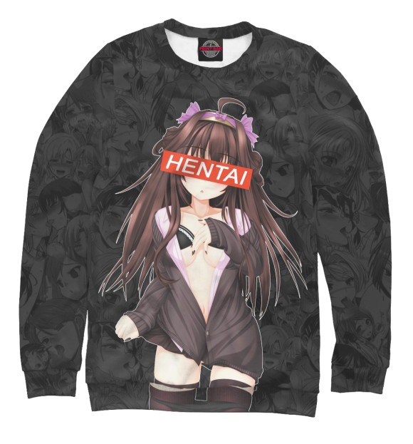 Женский свитшот с изображением Hentai цвета Белый