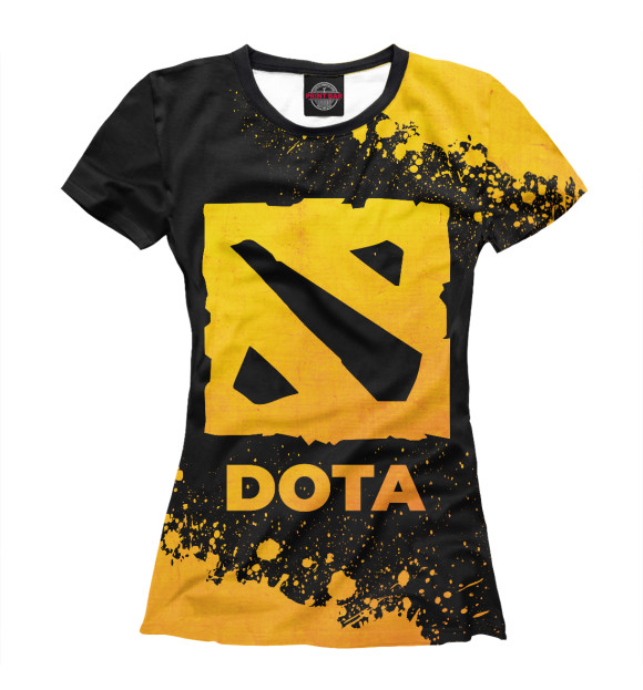 Женская футболка с изображением Dota Gold Gradient цвета Белый
