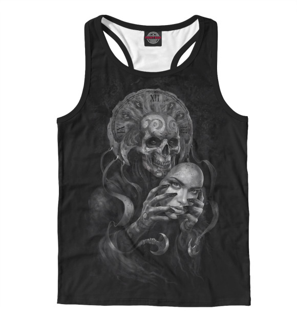 Мужская майка-борцовка с изображением Маска цвета Белый